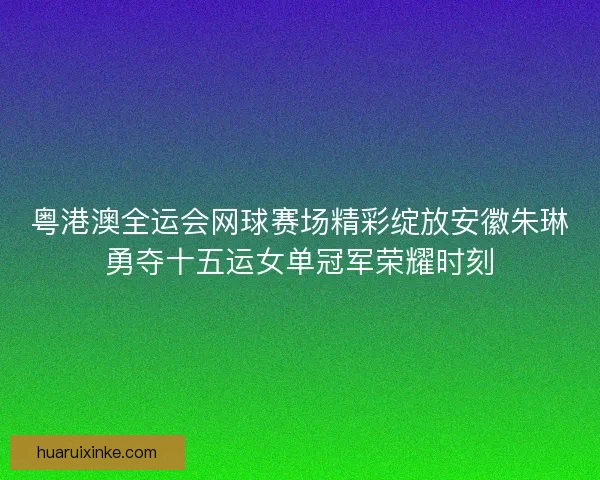 粤港澳全运会网球赛场精彩绽放安徽朱琳勇夺十五运女单冠军荣耀时刻