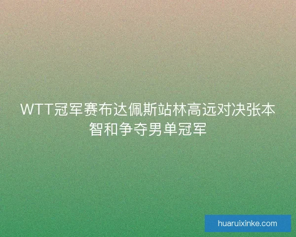 WTT冠军赛布达佩斯站林高远对决张本智和争夺男单冠军