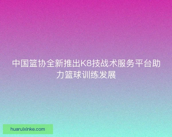 中国篮协全新推出K8技战术服务平台助力篮球训练发展